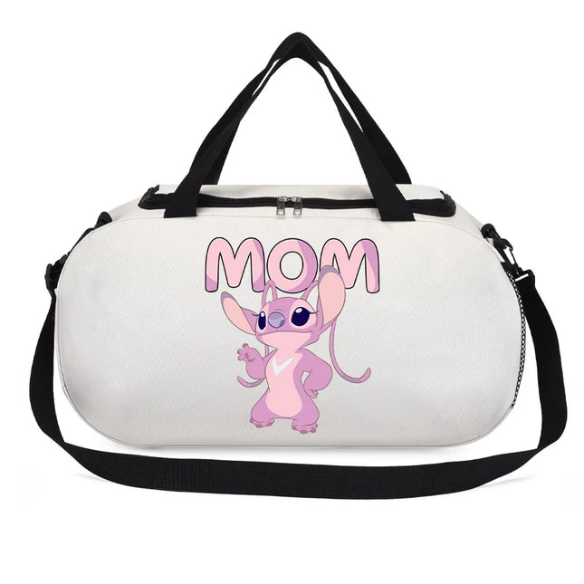 Disney Stitch Luggage Travel Bags for Men Women Cartoon Anime Large Capacity Portable Messenger Bag Bodybuilding Yoga Handbags