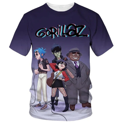New Hot Trend Men's Fashion Cartoon 3D Printed T-shirt Men's and Women's Casual Hip Hop Short Sleeve Harajuku Style Street Crewn