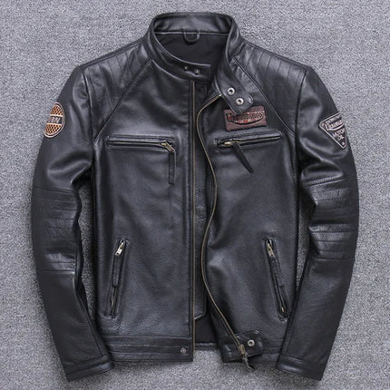 Sheepskin 100% Real Coat Men Autumn Winter Clothes Men's Leather Jacket 2023 Streetwear Moto Bliker Genuine Leathers 680