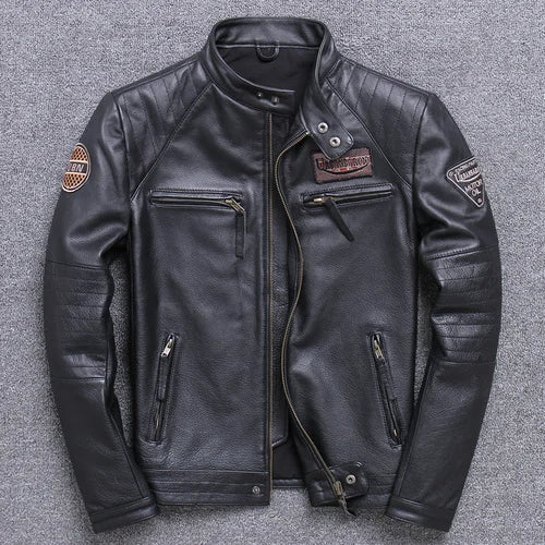 Sheepskin 100% Real Coat Men Autumn Winter Clothes Men's Leather Jacket 2023 Streetwear Moto Bliker Genuine Leathers 680