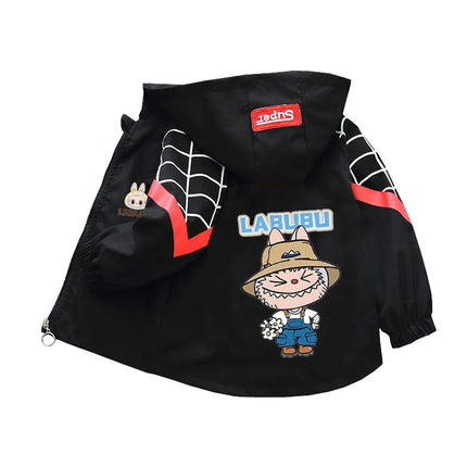 Kids labubu Clothes Autumn Baby Boys Girls Jacket Fashion Cartoon Stitch Print Outerwear for Kids Clothes Children Summer Coat