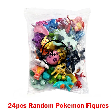 Pokemoned Figures Toy Set 24pcs 1 Bag 2-3cm Bulk Anime Mini Doll Lot Pikachu Figurine Small Pocket Monster Birthday Gift