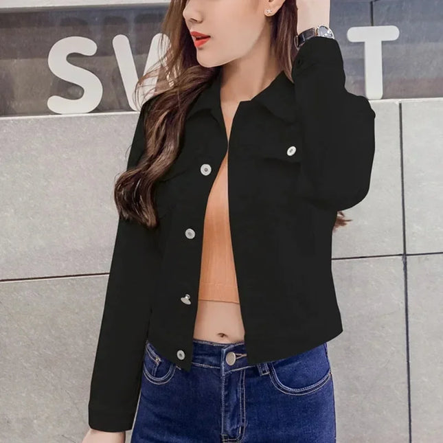 Fashion Denim Women Jacket 2024 Winter New Long Sleeve Women Coat Elegant Casual Overcoat