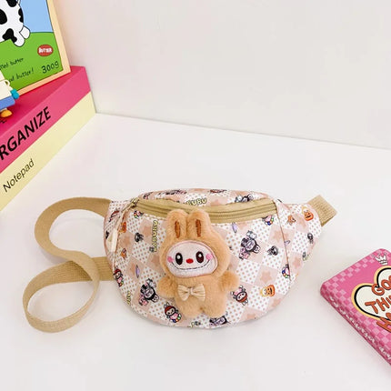 Cute Cartoon Girl Kids Single Shoulder Bag Fashion Casual Crossbody Snack Mobile Phone Small Bag Kawaii Chest Backpack Kid Gift