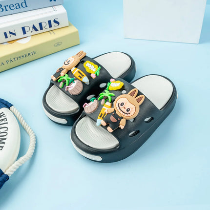 New Popular Cartoon Coconut Versatile Eva Slippers for Boys and Girls, Fashionable Double Soft-Soled Non-Slip Sandals 831