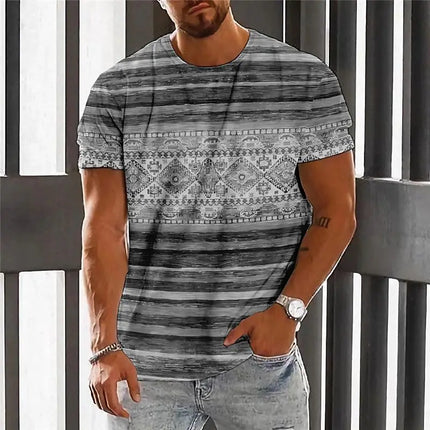 Summer Fashion National Characteristic Clothing Printed Men's And Women's Casual Round Neck Short Sleeve Hip Hop Street T-shirt