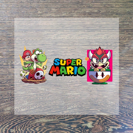 Super Mario Heat Transfer Stickers Cartoon Cute Iron on Patch Decals Clothes Sticker T-shirts Hoodie Clothing Hats DIY Applique