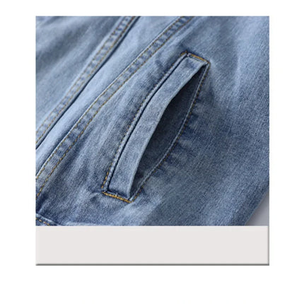 Vintage Women Jacket 2024 Autumn Winter Oversize Denim Jackets Washed Blue Jeans Coat Turn-down Collar Outwear Bomber Jacket