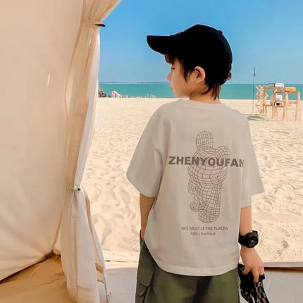 Boys And Girls Short-sleeved Bottoming Shirts Spring And Summer Middle-aged Children's T-shirt Children's Clothing