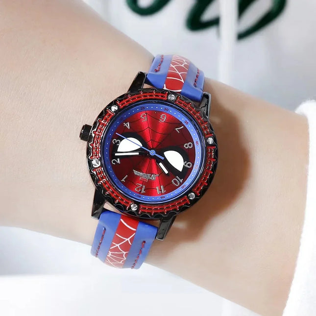 Disney Spider man Children Watches Captain Leather Quartz Kids WristWatch The Men Clock Gifts Toys