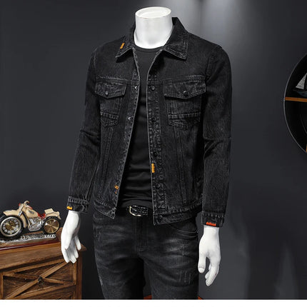 The Main Promotion of New Explosive Top Coat Spring and Autumn New Men's Trend with Popular Solid Color Denim Jacket Clothing