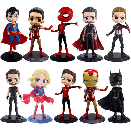11 Pieces Of Disney's Avengers Characters Spider-Man Iron Man Captain America Thor Wonder Woman. Action Figure Decorative Toys