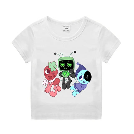 Game Dandy's World Kids Anime Cotton T-shirt Boy Girl Short Sleeve Top Children Cartoon Cute Tee Summer Casual Clothes Gift 2024