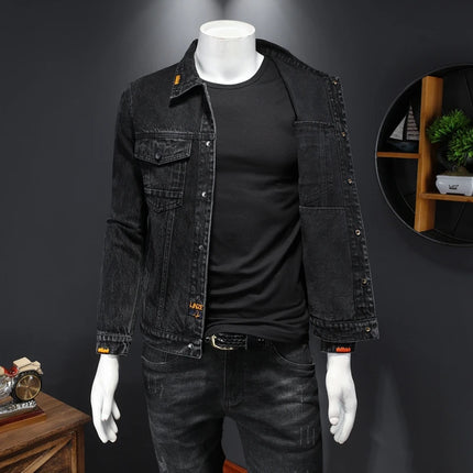 The Main Promotion of New Explosive Top Coat Spring and Autumn New Men's Trend with Popular Solid Color Denim Jacket Clothing