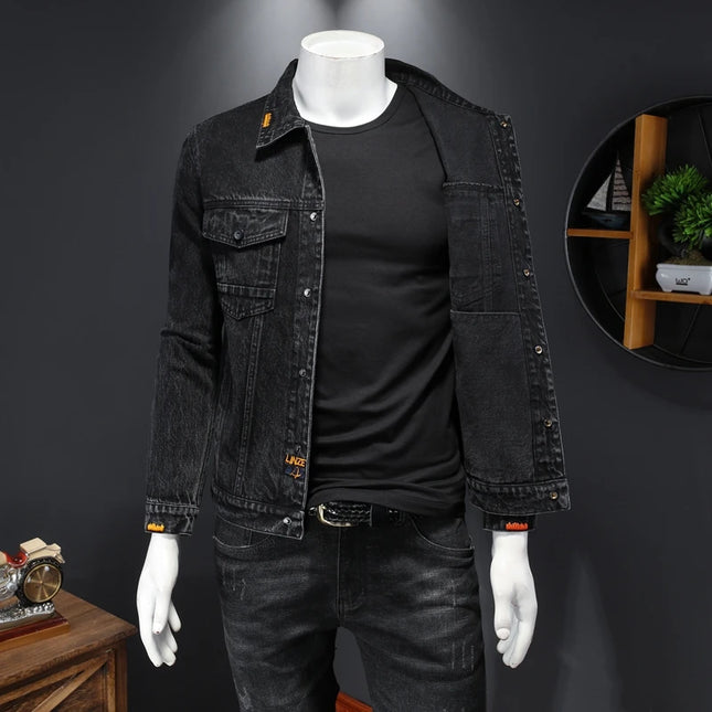 The Main Promotion of New Explosive Top Coat Spring and Autumn New Men's Trend with Popular Solid Color Denim Jacket Clothing