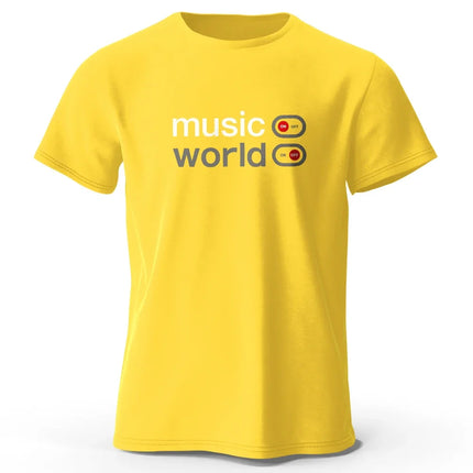 Men's Music World Printed T-Shirt 100% Cotton Oversized Classic Funny Graphic Tees for Men Women Summer Tops