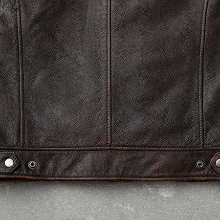 Tcyeek Genuine Leather Jacket for Men Top Layer Cowhide Coats Spring Autumn Vintage Leather Coat Mens Jackets Jaqueta Masculina