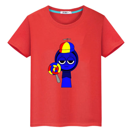 Sprunki print t shirt for kids boy 10year 100%Cotton anime Short Tops y2k one piece Sprunki Cute Tees pride tshirt girls clothes