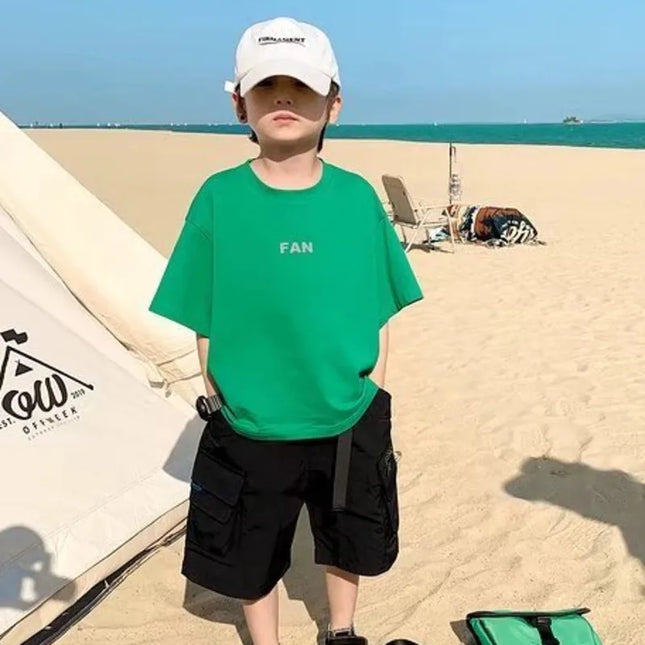 Boys And Girls Short-sleeved Bottoming Shirts Spring And Summer Middle-aged Children's T-shirt Children's Clothing