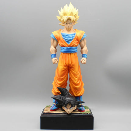 Dragon Ball Z Figures 34cm Son Goku Anime Figurine 2 Heads Kakarotto Kurilin Super Saiyan Goku Pvc Statue Collection Toys Gifts