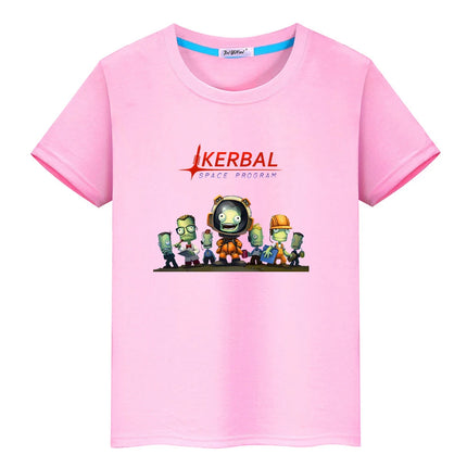 Kerball Space Program T-shirts 100% Cotton Kawaii Printing Tee-shirt Cute Graphic Cartoon Boys/Girls Tshirt Children Summer Tops