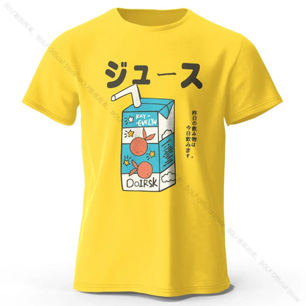 Japanese Soda Pop Anime Printed 100% Cotton T-Shirt, Ultra Soft Round Neck Short Sleeve Tee for Men & Women
