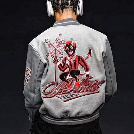Fashion Embroidered Varsity Jacket Men Streetwear Bomber Jacket Baseball Coat Streetwear Men Clothing Oversized Coats