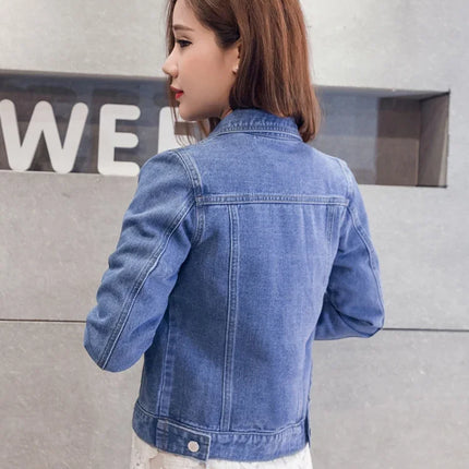Fashion Denim Women Jacket 2024 Winter New Long Sleeve Women Coat Elegant Casual Overcoat