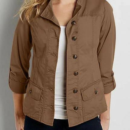 Stylish Spring Jackets Women Vintage OL Coats ZANZA Casual Long Sleeve O-Neck Outwear Solid Buttons Down Coat Female Tops 2024