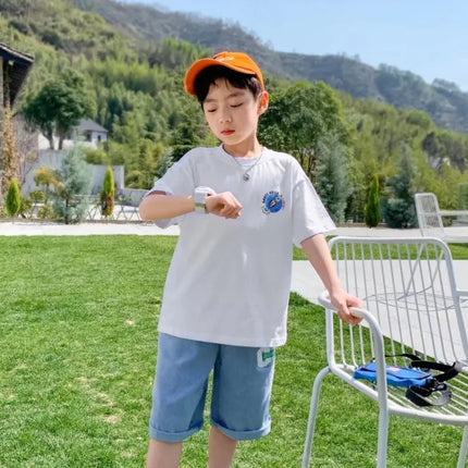 Children's T-shirts Boy Short Sleeve Top Baby T-shirt Kids Infant Tops Clothes Tee Summer Tees Tshirt Boys Lil Male Clothing