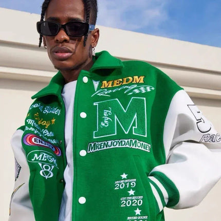 American High Street Jacket for Men Ins Style Embroidered Couple Baseball Uniform Retro Loose Coat Autumn and Winter Fashion New