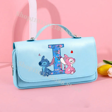 Disney Stitch High-capacity Pencil Case Students Letter A-Z Printed Pen Bags Boys Girls Stationery Storage Box School Supplies