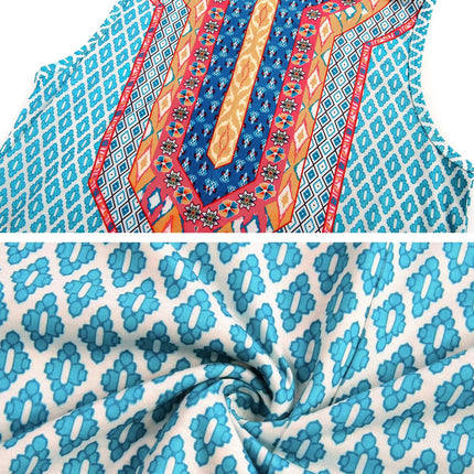 Floral Printed New Casual Sleeveless  O Neck Printed Dresses Bohemian Vintage