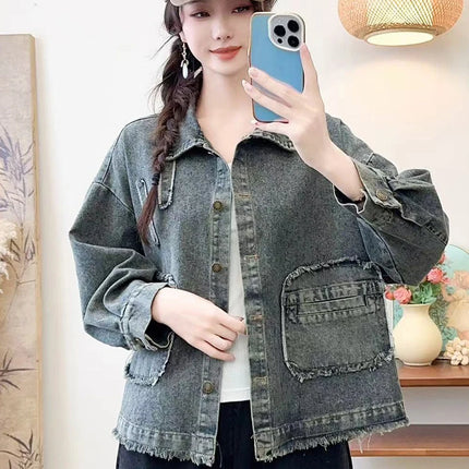 Max LuLu 2025 Spring Vintage Design Clothes Womens Fashion Denim Jackets Ladies Loose Classic Coats Casual Patchwork Outerwear