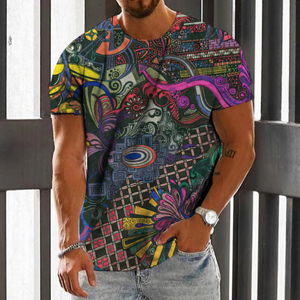 Summer Fashion National Characteristic Clothing Printed Men's And Women's Casual Round Neck Short Sleeve Hip Hop Street T-shirt