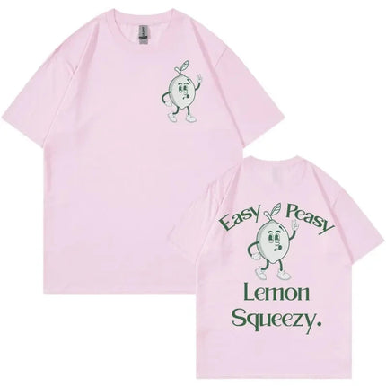 Easy Peasy Lemon Squeezy Women T-Shirt Unisex Funny Summer Pop Art T Shirts Ladys Aesthetic Vintage Clothing Tshirts Streetwear