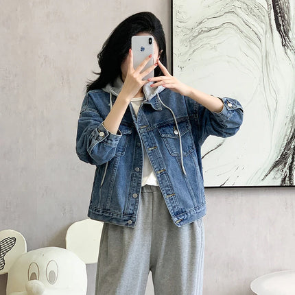Denim Jacket Women 2024 Autumn Winter New Fashionable Blue Jeans Jackets Hooded Jacket Women Streetwear Coat Women Hot Sale