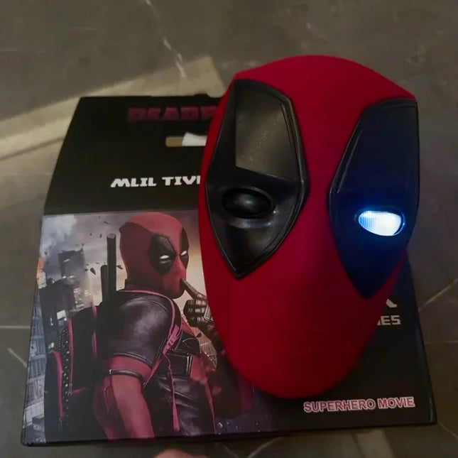 2024 Deadpool Wolverine Mask Headwear Marvel Deadpool Cosplay Headset Electric 1/1 Remote Control Eye Blink Shine Adult Gift Toy