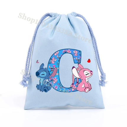 Disney Stitch Drawstring Bag Anime Fashion Jewelry Dust Bags Home Storage Pockets Portable Shopping Pouch Candy Gifts Handbag