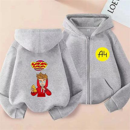 Merch A4 Children Hoodie Kids Zipper style Hoodie Boys black Girls pink 3-12 Year Sweatshirt Long sleeves leisure Anime Tops