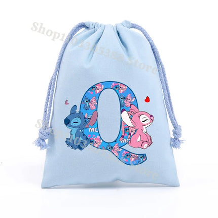 Disney Stitch Drawstring Bag Anime Fashion Jewelry Dust Bags Home Storage Pockets Portable Shopping Pouch Candy Gifts Handbag