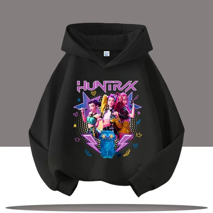 KPop Demon Hunters Hoodies Baby Girl Boy Clothes Fashion Casual Hooded Sweatshirts K-Pop Demon Hunters Pullover Kids Outfits Gif