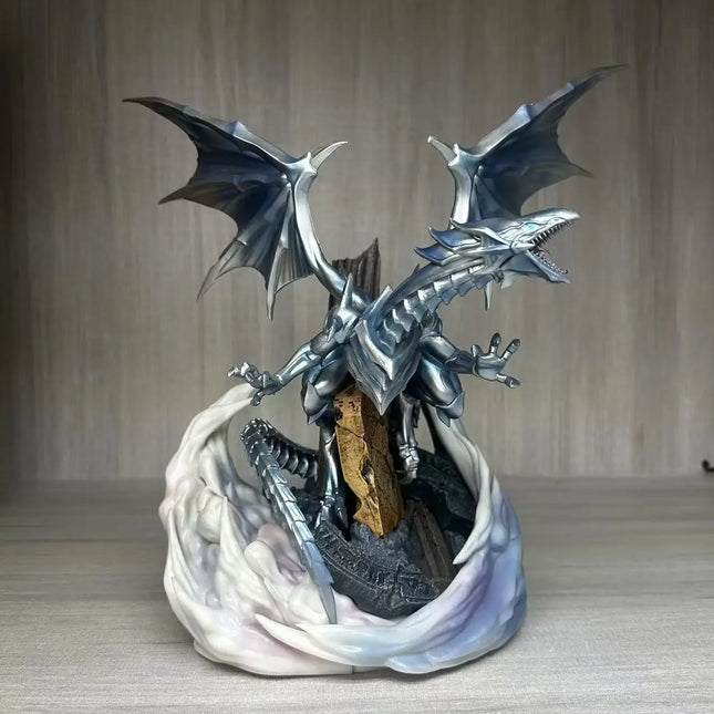 25CM Yu-Gi-Oh Figure Blue-Eyes White Dragon Figure With Light Pvc Statue Model High Quality Collection Room Decoration Toys Gift