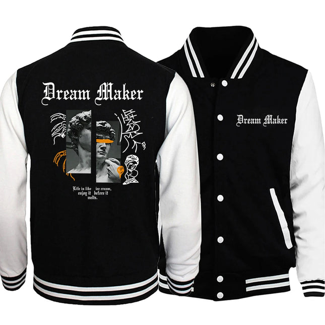 Unique Back Figure 3D Print Male Jackets Loose Casual Baseball Uniform Fashion Comfortable Clothing Funny Street Coat For Male