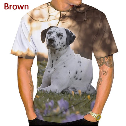 2022 Animal Dalmatian 3D Men's T-Shirt Fashion Dog Cute Aalmatian Shiba Inu Unisex Casual Streetwear Shirt