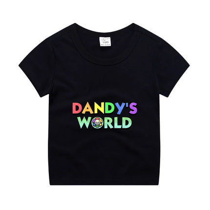 Game Dandy's World Kids Anime Cotton T-shirt Boy Girl Short Sleeve Top Children Cartoon Cute Tee Summer Casual Clothes Gift 2024