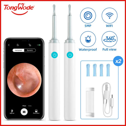 Wireless Visual Ear Endoscope Spoon Safe Silicone Earpick 5MP Camera Ear Wax Remover Luminous Otoscope 3.9mm Ear Cleaning Tools