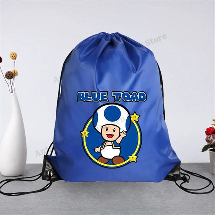 Super Mario Drawstring Bag for Men Women Anime Cartoon Portable Shopping Bags Fashion Simple Handbag Fitness Yoga Storage Pouch