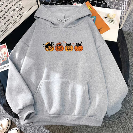 Halloween Hoodie Women Pumpkin Ghost Howdy Hoodies Unisex Autumn Winter Christmas Vintage Pumpkin Cat Pullovers Sweatshirts