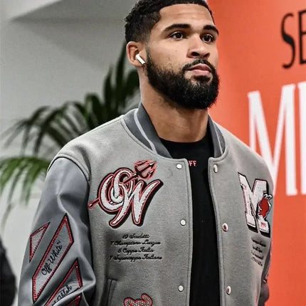 Trendy Soccer Fashion New Men's Embroidered Bomber Jacket Hip Hop Letter Splicing Leather Baseball Clothing Y2K Jacket